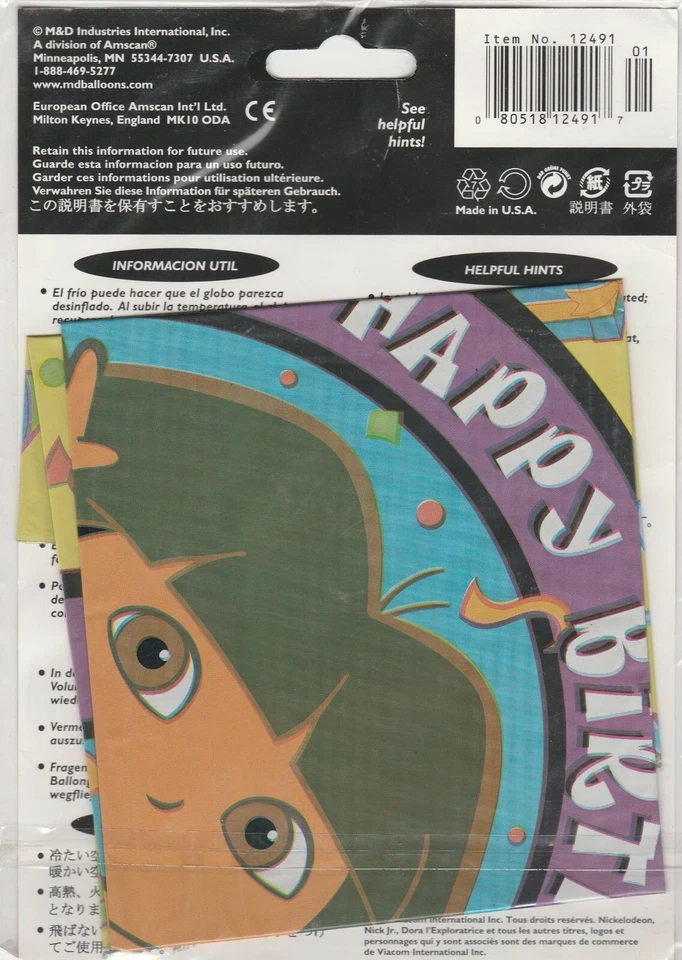 M&D Dora la Exploradora Feliz Cumpleaños Feliz Cumpleaños 18" Globo Lámina Foto 2 de 2