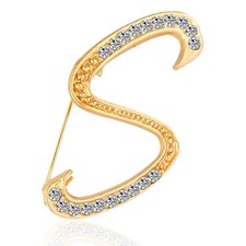Letter Brooch Pins Initial Rhinestone Brooch for Women Crafts,Rhinestone Crys...
