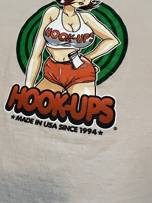 RARE Color 90 Hook-ups Skateboard T-shirt Mens Anime Miami Hooters 