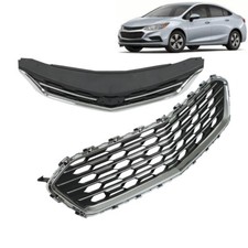 For Chevy Cruze 2016 2017 2018 Front Upperlower Grille Grill Set Wchrome Black