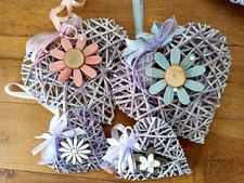 Rattanherz,Weidenherz,Herz,Türkranz,Herzdeko,Rattanherzen,Shabby,weiß,flieder,
