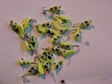 25 NEW CHARTREUSE GILL ICE FISHING PILLS jigs SIZE 12 for rod reel line panfish