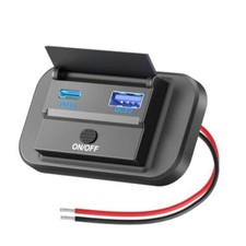 12V USB Outlet Surface Mount Lightweight PD USB C 30W and QC 3.0 18W USB Ports