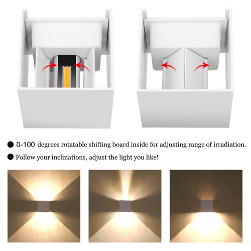 Modern 7W LED Wall Light Up Down Cube Indoor Outdoor Sconce Lamp Light Fixture - Picture 7 of 12