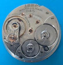 VINTAGE 18 SIZE WALTHAM MODEL 1892 21 JEWEL GRADE 845 POCKET WATCH PARTS