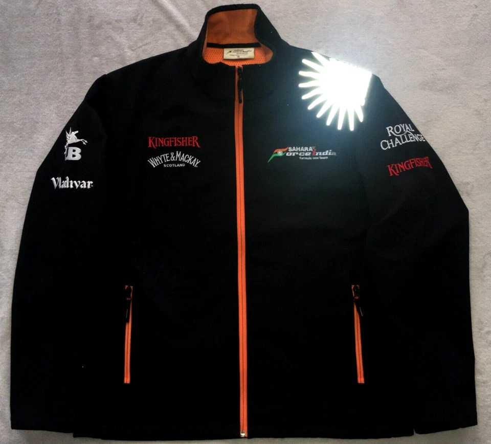 Sahara Force India F1 Team Formula One 1 mens Racing Softshell Jacket size XL - Image 2 of 4