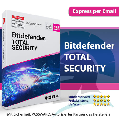 Bitdefender Total Security 2023 / 2024 -  1, 3, 5, 10 Geräte/PC | 1 und 2 Jahre - Afbeelding 1 van 8