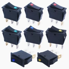 mxuteuk 8pcs 12V Illuminated Rocker Switch Toggle Power SPST ON-Off Switch Sn...