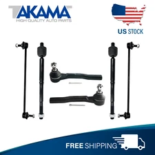 6pcs Front Stabilizer sway bars, Outer+ Inner Tie Rod Ends For 16-22 HONDA HRV