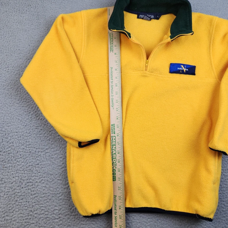 VTG Nautica Fleece Boys Med (12-14) 1/4 Zip Y2K 90s Color Block Collar Spell Out - Image 3 of 4