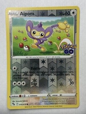 Pokémon TCG Aipom 056/078 - Pokemon GO - Common Reverse Holo