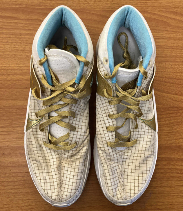 Nike Zoom KD 13 EYBL White Gold Aqua Size 13 Sneakers DA0895  display picture 1