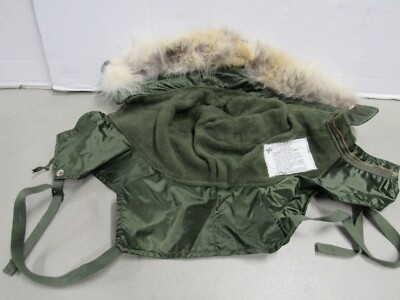 USN Extreme Cold Weather Shore Hood A1 Real Fur Vietnam Era 1968