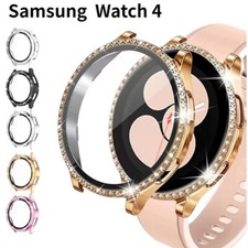 For Samsung Galaxy Watch 4 40mm 44mm Glass Screen Protector Diamond Case Cover
