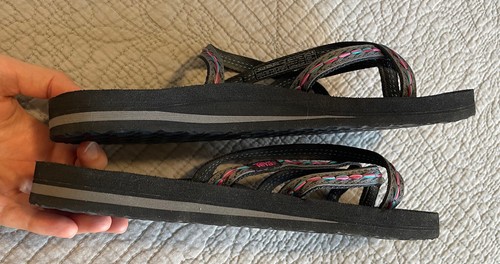 Teva Women's Olowahu Sandal Slide Size 10 Thong Flip Flop Black Outdoor - Picture 7 of 7