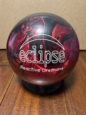 Brunswick Eclipse Reactive Urethane Bowling Ball, Black/Red Marbled, 15 LB