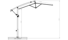 2.5m Overhanging Garden Parasol - Black - New 