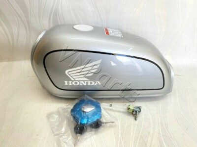 Honda Benly 50S Benzintank. CD50 CD50F CD70 CD90 in Silber Neu Komplett.