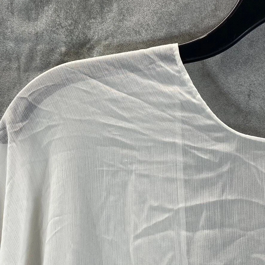 INC INTERNATIONAL CONCEPTS 女式白色开襟条纹和服遮瑕尺寸 OS — 第 3/4 张图片