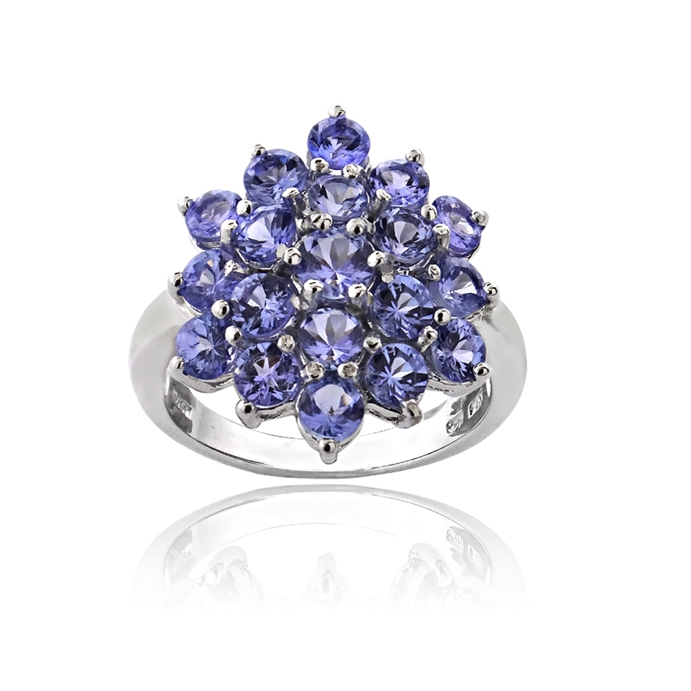 ☆TATIANA☆ Silver 925 Twisted Donut Ring CR1835 925 Silver 2.5ct TGW Tanzanite Flower Ring | eBay