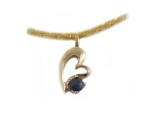 19thC Antique Blue Sapphire+14kt Gold Pendant: Ancient Greek Cronus Farming God