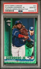 2019 TOPPS CHROME UPDATE VLADIMIR GUERRERO JR ROOKIE GREEN REFRACTOR #21 PSA 10!