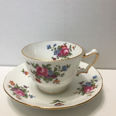 Staffordshire England Crown Fine Bone China, Tea Cup and Saucer