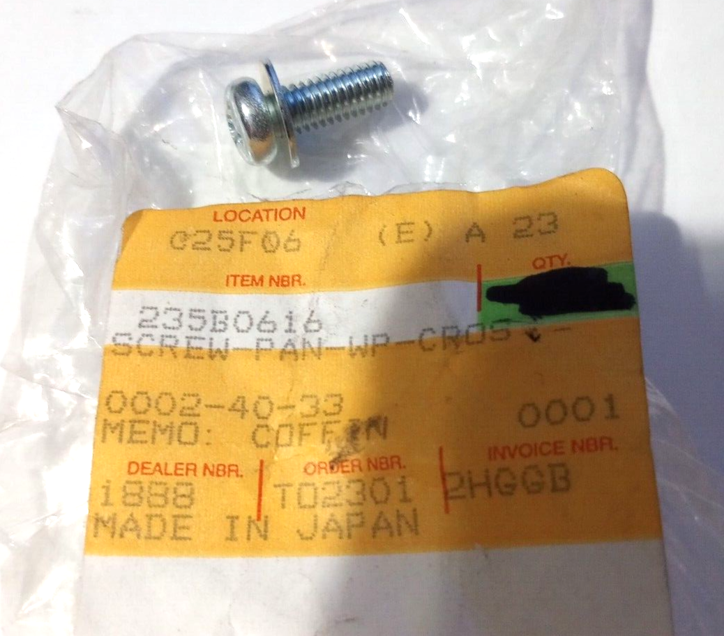 Kawasaki Pan Head Screw NOS 235B0616 (L-8204) | eBay