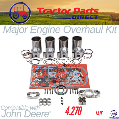 MAJOR ENGINE OVERHAUL KIT comp w John Deere  4.270 - LATE JD500A JD500B 500C