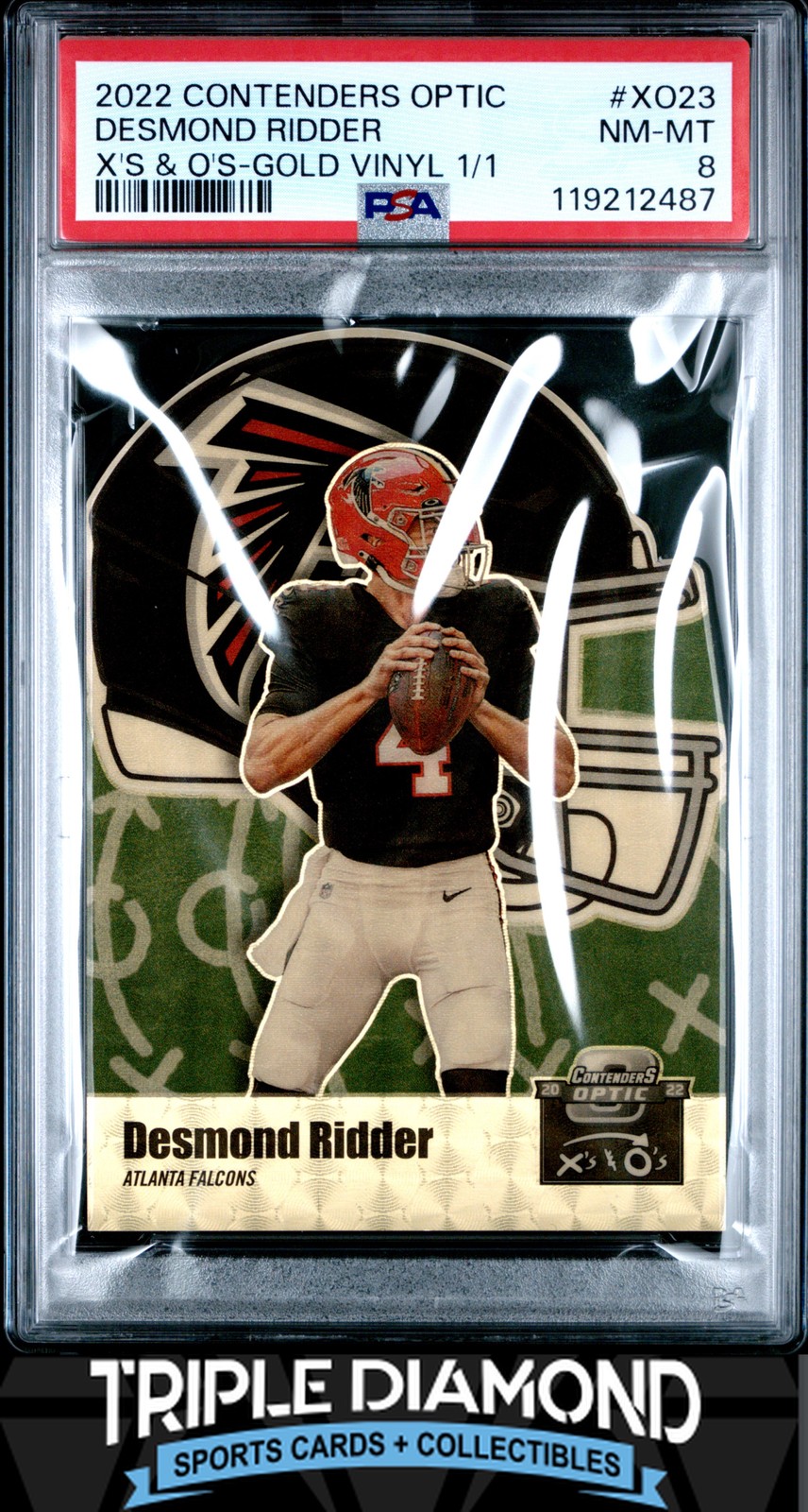 Desmond Ridder Panini Contenders Optic X's & O's #XO23 Gold Vinyl 1/1