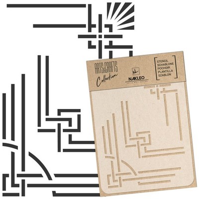 NAKLEO Painting Stencil for Crafts A5 5.9  x 8.3 , Art Deco Frames B
