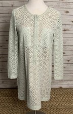 Victoria Beckham for Target mint green cotton-blend lace long sleeve dress Large