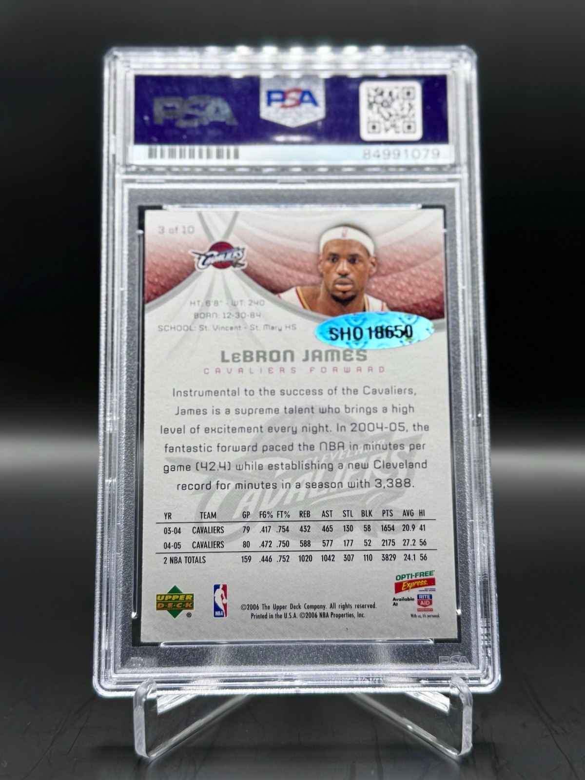 2006-07 Upper Deck - Opti-Free Express Lebron James #3 of 10 SN: /6000 *AUTO* view 2