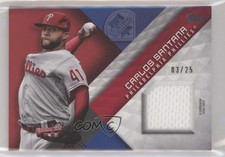 2018 Topps Major League Material Series 2 Red 3/25 Carlos Santana #MLM-CS 1u6