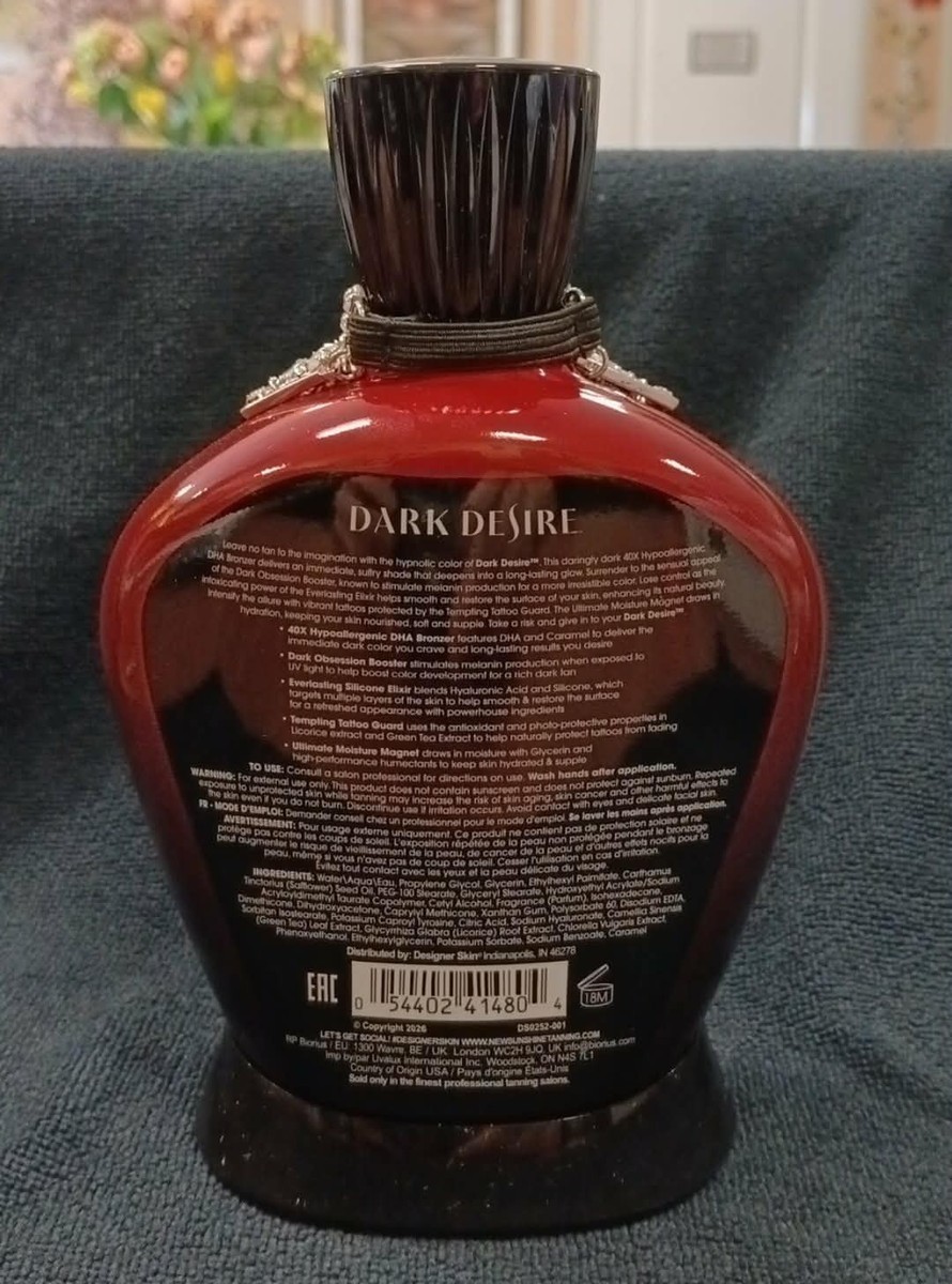 GENUINE Designer Skin Dark Desire Tanning Lotion Hypoallergenic