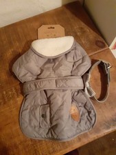 BNWT Matching Quilted Dog Coat Size Small With Leather/Fabric Medium Collar