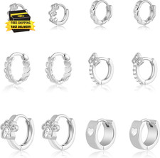 Small Gold Hoop Earrings Set for Women, 6 Pairs 14K Gold Plated Hypoallergenic L