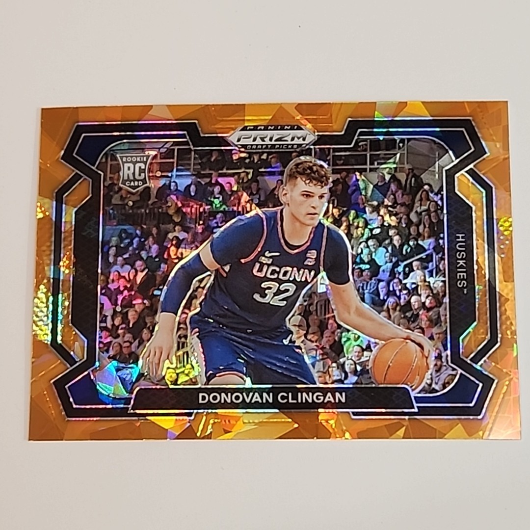 2024 Prizm Draft Picks Donovan Clingan #95 Orange Ice Variation UConn Huskie