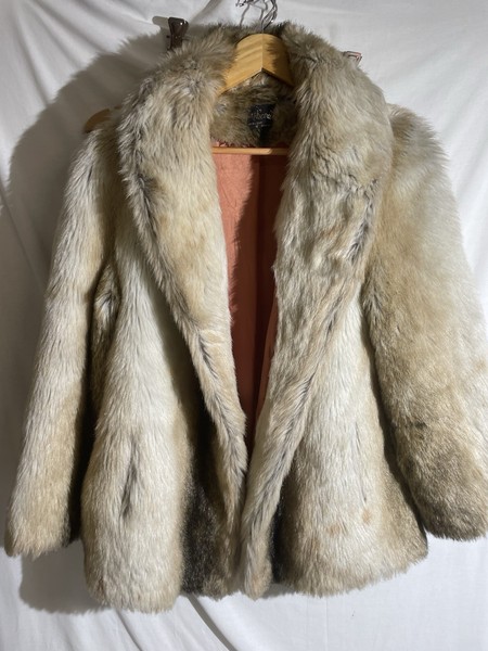 Vintage Faux Fur coat By DL Ellis womens Size 16 boho retro