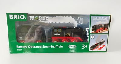 #ad NEW Brio 33884 Battery Steaming Train Wooden Railroad Engine in Black amp; Red MIB $34.99