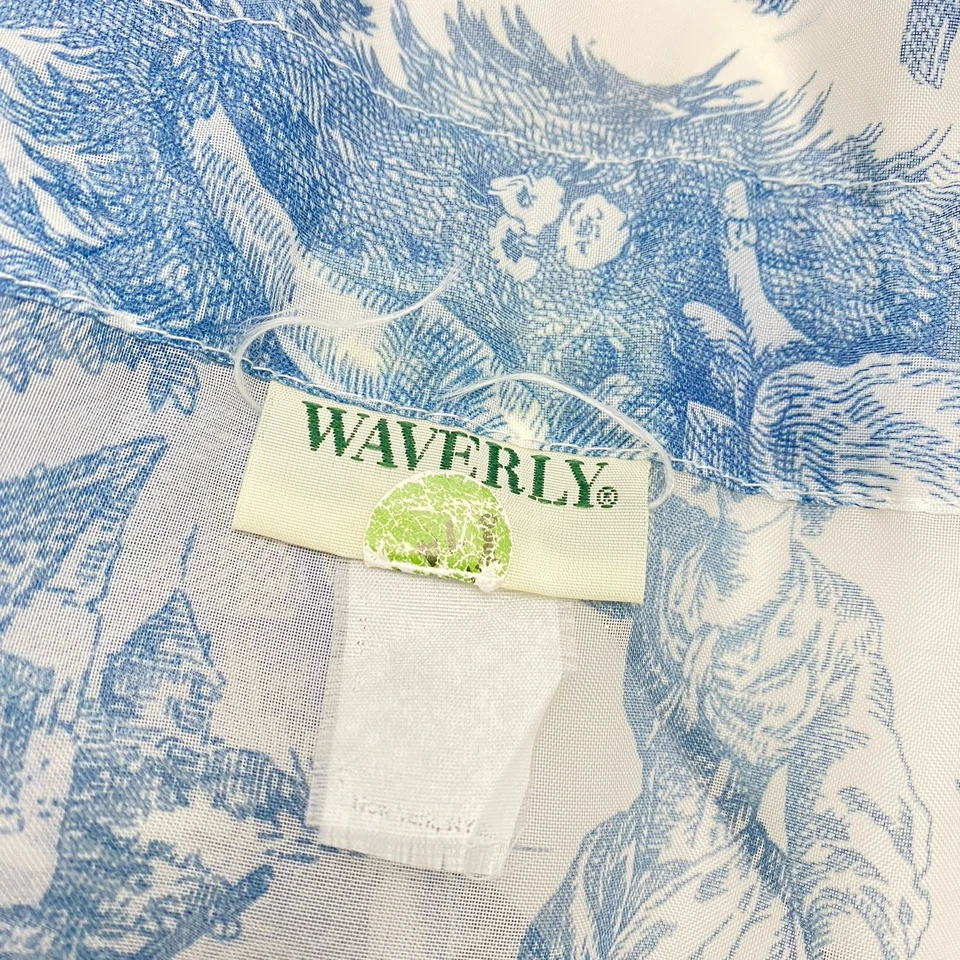 Paneles de cortina transparentes Waverly Blue Toile 84”x60” cada panel Country Life 1 par Foto 3 de 4