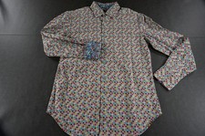 Robert Graham Shirt Mens Small Geometric Classic Fit Long Sleeve Button Down