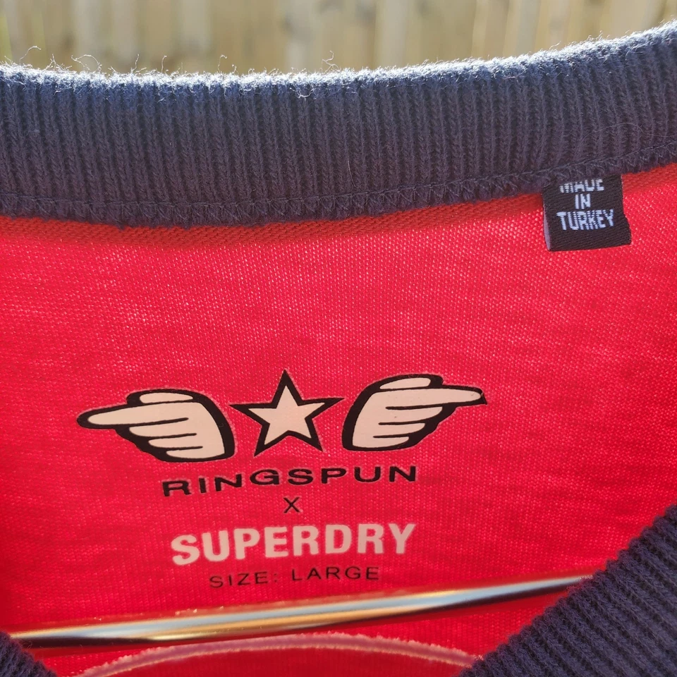 Superdry X Ringspun England T-shirt Men's L Retro Soccer Style England Patch  - Image 4 of 4