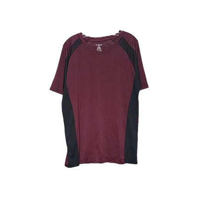 Real Essentials Mens Burgundy And Black Activewear T-Shirt Size XL