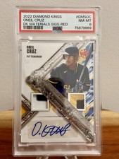2022 Panini Diamond Kings Oneil Cruz Materials Signatures-red Book End /10 Psa 8