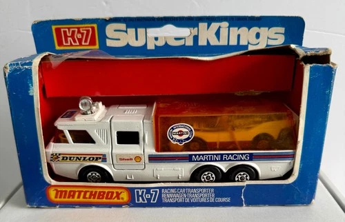 Matchbox Lesney Super Kings K-7 Racing Car Transporter Martini Racing W / Box