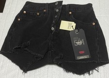 Levi's Women's 501 Original Shorts High Rise Button Fly Gray Jean Shorts Size 26