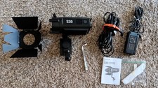 Godox S30 Led Video/Photo Light With Cables,Barndoor, Manual etc  MINT 