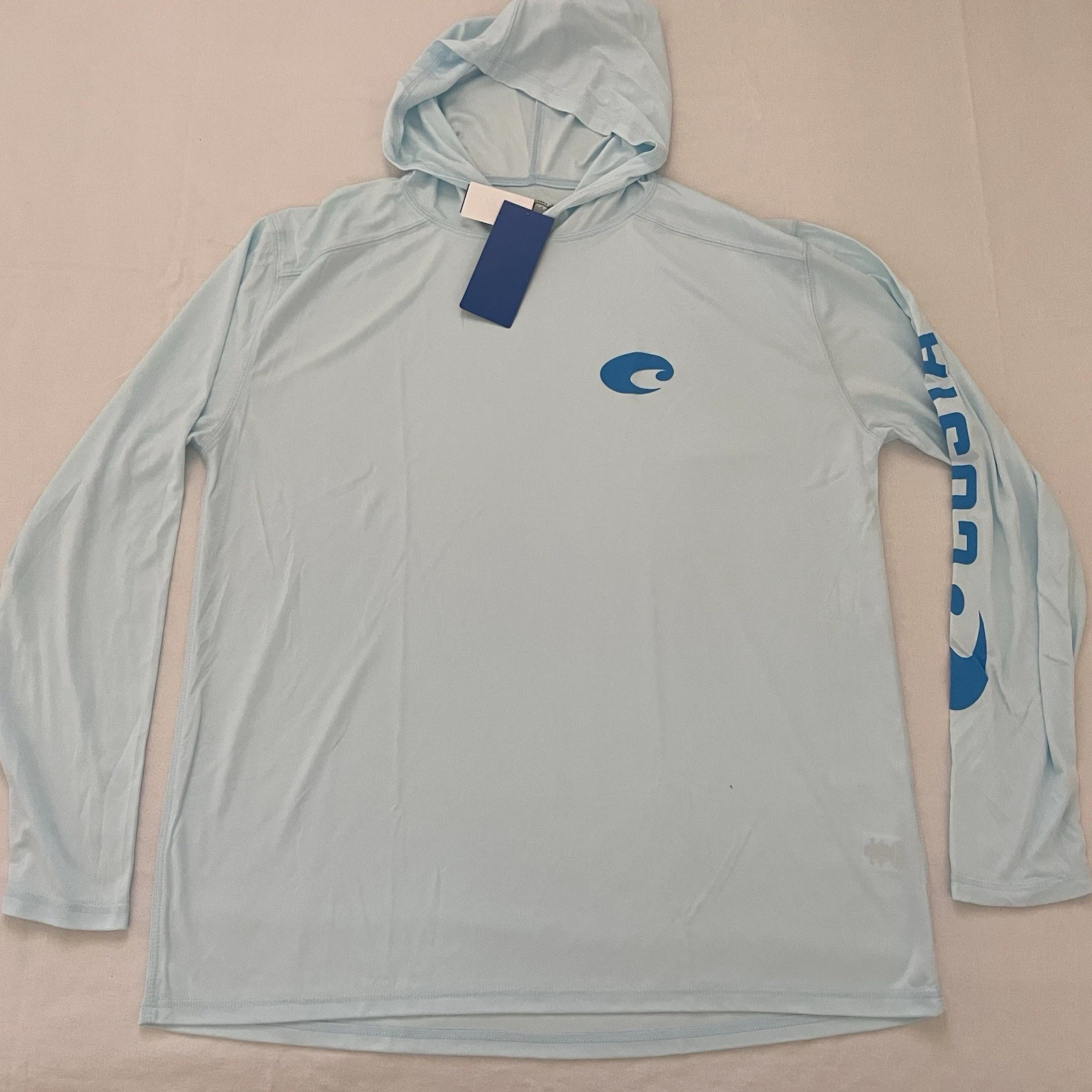 Costa UPF 50+ Hooded Fishing Shirt Arctic Blue XL Performance Hoodie