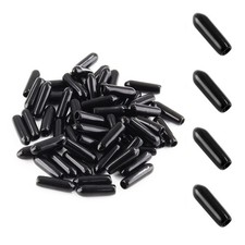 suiwotin Round Rubber End Caps, Black, 3mm/1/8 inch, 1/8 inch (3mm), Black
